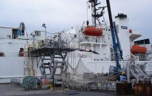 Make the submarine cable laying ship is loaded in the hold in the tank, waiting for installation.(photo providers: Japan electric co., LTD)